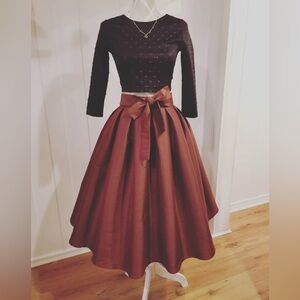 100% Raspberry Taffeta Breakfast at Tiffany’s Skirt